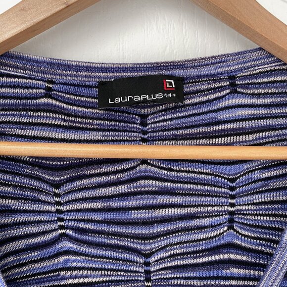 LauraPlus - Variegated Button Up Longsleeve Knit Cardigan - Picture 3 of 7